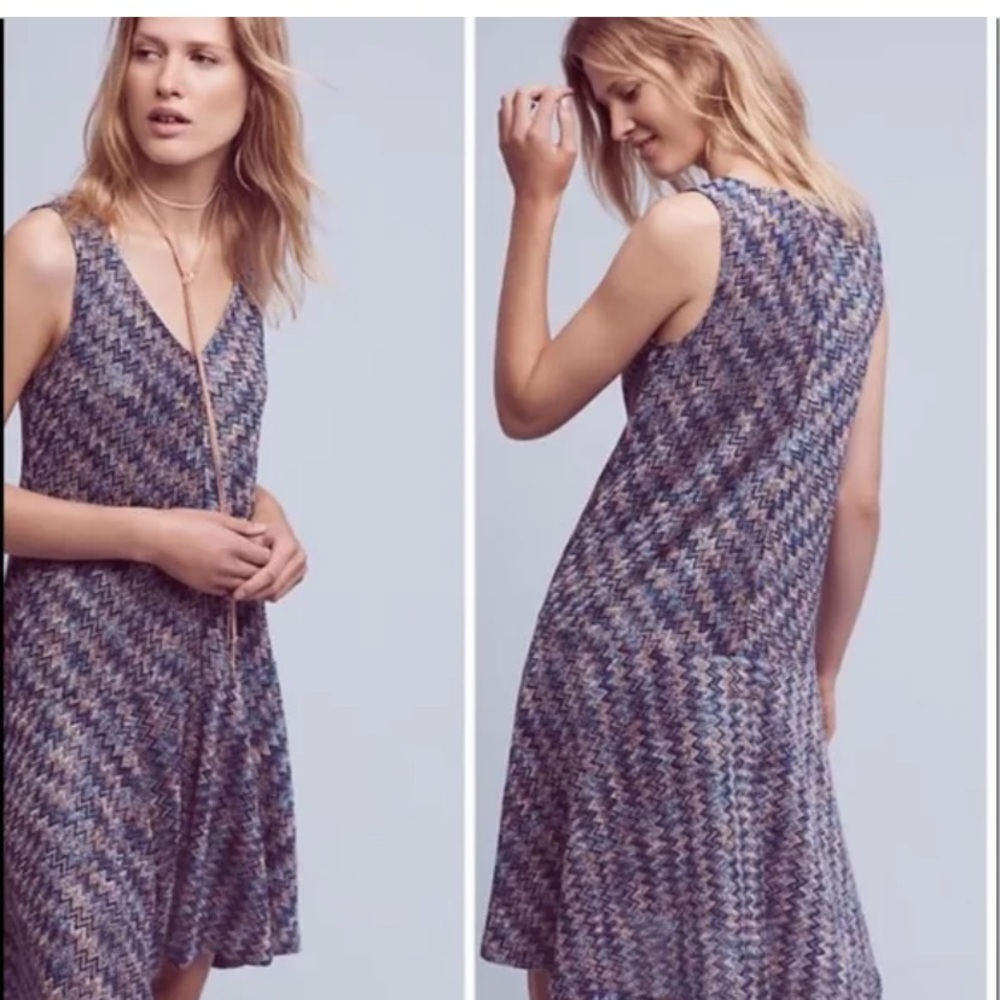 NWT Anthro Maeve #598 Motif Chevron Dress New SZ XS - Picture 1 of 4